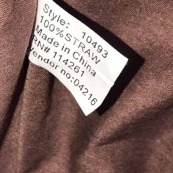 OVERSIZED WOVEN SHOULDER PURSE VINTAGE 100% STRAW BROWN WOMAN BAG - Picture 9 of 15